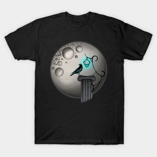 Crow and Moon - Blue T-Shirt